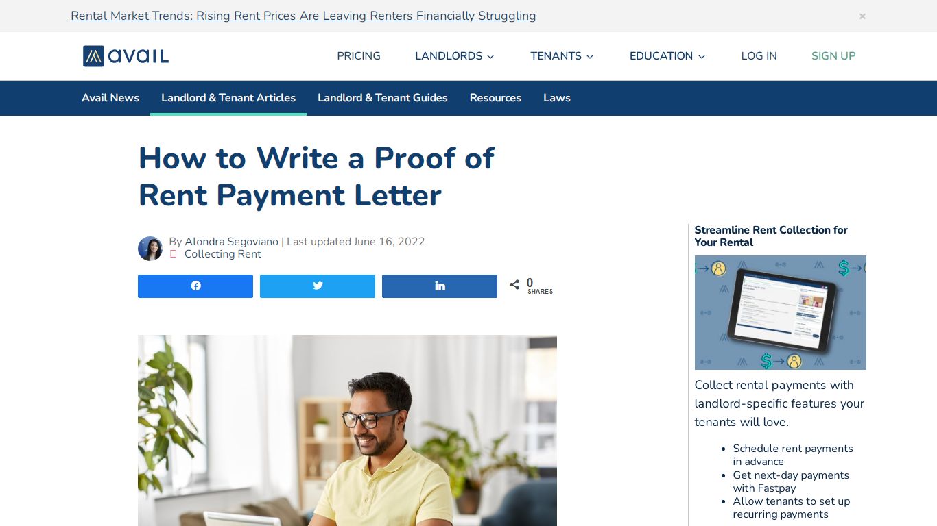 How to Write a Proof of Rent Payment Letter | Avail