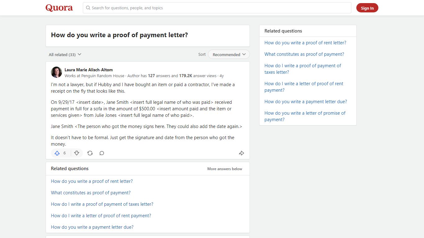 How to write a proof of payment letter - Quora